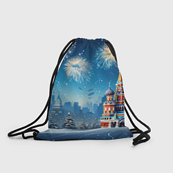 Рюкзак-мешок Новогодняя Москва, цвет: 3D-принт