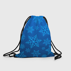 Рюкзак-мешок Голубые снежинки, цвет: 3D-принт