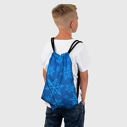 Рюкзак-мешок Голубые снежинки, цвет: 3D-принт — фото 2