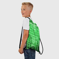 Рюкзак-мешок Зелёные неоновые полосы киберпанк, цвет: 3D-принт — фото 2