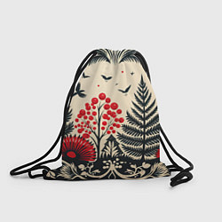 Рюкзак-мешок Новогодние деревья и узоры, цвет: 3D-принт