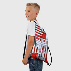 Рюкзак-мешок Полосы на красном фоне, цвет: 3D-принт — фото 2