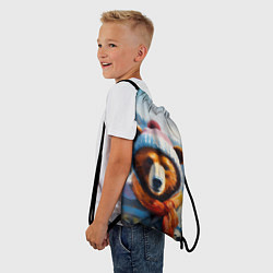Рюкзак-мешок Бурый медведь в зимней одежде, цвет: 3D-принт — фото 2
