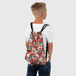 Рюкзак-мешок Маленькие красные треугольники, цвет: 3D-принт — фото 2