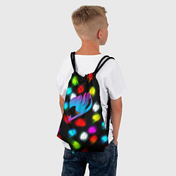 Рюкзак-мешок Fairy Tail неоновые лого, цвет: 3D-принт — фото 2