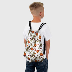 Рюкзак-мешок Перья и физалис, цвет: 3D-принт — фото 2