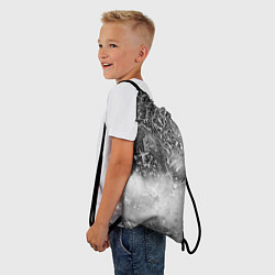 Рюкзак-мешок Серый лёд и снежинки, цвет: 3D-принт — фото 2