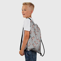 Рюкзак-мешок Зайцы на сером фоне, цвет: 3D-принт — фото 2