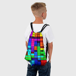 Рюкзак-мешок Радужный кубизм, цвет: 3D-принт — фото 2