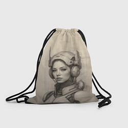 Рюкзак-мешок Скетч девушка-разведчик, цвет: 3D-принт
