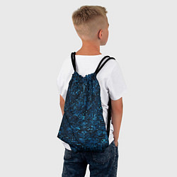 Рюкзак-мешок Синие точки на чёрном фоне, цвет: 3D-принт — фото 2