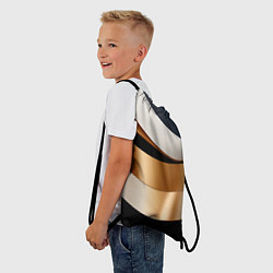 Рюкзак-мешок Золотистые вставки абстракции, цвет: 3D-принт — фото 2