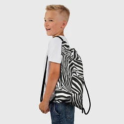 Рюкзак-мешок Шкура зебры черно - белая графика, цвет: 3D-принт — фото 2