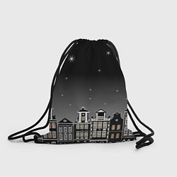 Рюкзак-мешок Ночной город и звездное небо, цвет: 3D-принт
