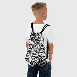 Рюкзак-мешок Чёрный кружевной узор, цвет: 3D-принт — фото 2