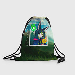 Рюкзак-мешок Тигнари на фоне природы, цвет: 3D-принт