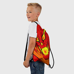 Рюкзак-мешок Пламенный череп, цвет: 3D-принт — фото 2