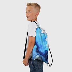 Рюкзак-мешок Синяя акварельная абстракция, цвет: 3D-принт — фото 2