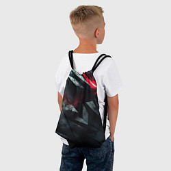 Рюкзак-мешок Черная металлическая с красной вставкой, цвет: 3D-принт — фото 2