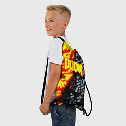 Рюкзак-мешок Doom огненное лого, цвет: 3D-принт — фото 2