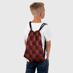 Рюкзак-мешок Бордовая кожаная текстура, цвет: 3D-принт — фото 2