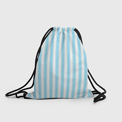 Рюкзак-мешок Бело-голубой в полоску с узором, цвет: 3D-принт