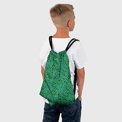 Рюкзак-мешок Зелёный мозаичный паттерн, цвет: 3D-принт — фото 2