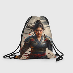 Рюкзак-мешок Самурайка с катаной, цвет: 3D-принт