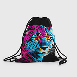 Рюкзак-мешок Леопард в неоновых цветах, цвет: 3D-принт