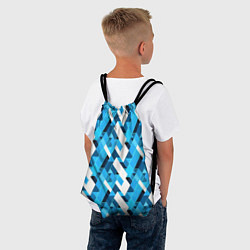 Рюкзак-мешок Синие и белые фигуры, цвет: 3D-принт — фото 2