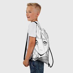 Рюкзак-мешок Портрет девушки аниме карандашом, цвет: 3D-принт — фото 2