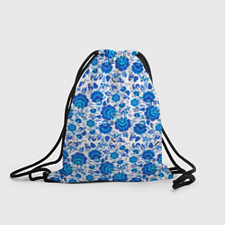 Рюкзак-мешок Новогодняя гжельская роспись, цвет: 3D-принт
