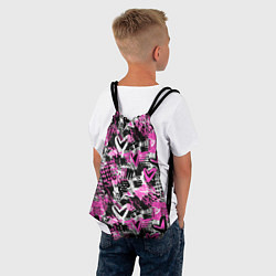 Рюкзак-мешок Каракулевые сердечки паттерн, цвет: 3D-принт — фото 2