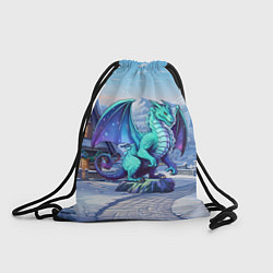 Рюкзак-мешок Статуя синего дракона 2024, цвет: 3D-принт