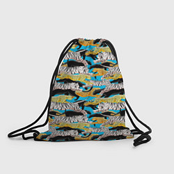 Рюкзак-мешок Прыжок диких кошек, цвет: 3D-принт