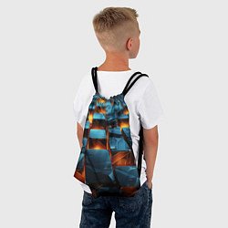 Рюкзак-мешок Темные плитки в лаве, цвет: 3D-принт — фото 2