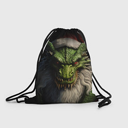 Рюкзак-мешок Злой дракон в костюме Санты, цвет: 3D-принт