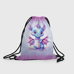 Рюкзак-мешок Дракончик нарисованный акварелью, цвет: 3D-принт