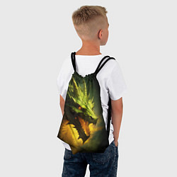 Рюкзак-мешок Злой зеленый дракон 2024, цвет: 3D-принт — фото 2