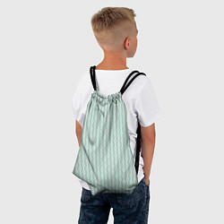 Рюкзак-мешок Белый узор на бледно-зелёном, цвет: 3D-принт — фото 2