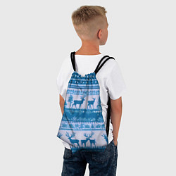 Рюкзак-мешок Синие олени, цвет: 3D-принт — фото 2