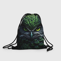 Рюкзак-мешок Зеленая фэнтази сова, цвет: 3D-принт