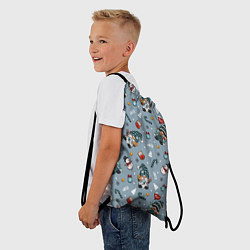 Рюкзак-мешок Новогодний паттерн с гномами, цвет: 3D-принт — фото 2