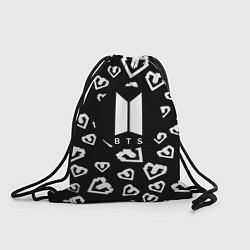 Рюкзак-мешок BTS band black kpop, цвет: 3D-принт