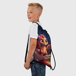 Рюкзак-мешок Удивленный дракон и свечки, цвет: 3D-принт — фото 2