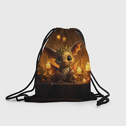 Рюкзак-мешок Дракон в желтых фонариках, цвет: 3D-принт