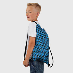 Рюкзак-мешок Синие и чёрные треугольники, цвет: 3D-принт — фото 2
