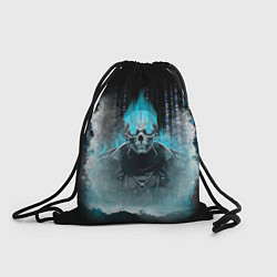 Рюкзак-мешок Синий скелет в дыму, цвет: 3D-принт