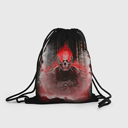 Рюкзак-мешок Красный скелет в дыму, цвет: 3D-принт