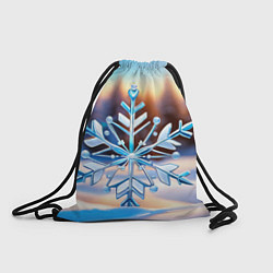 Рюкзак-мешок Большая снежинка на фоне леса, цвет: 3D-принт